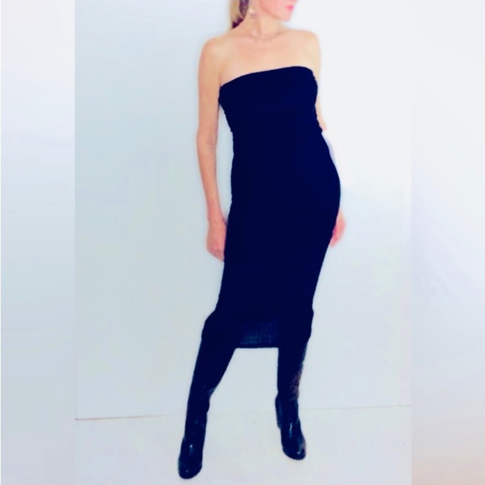 Vintage 199O Black Strapless BISOU BISOU Dress 🖤VERY Elegant🖤Holidazze..❤️!